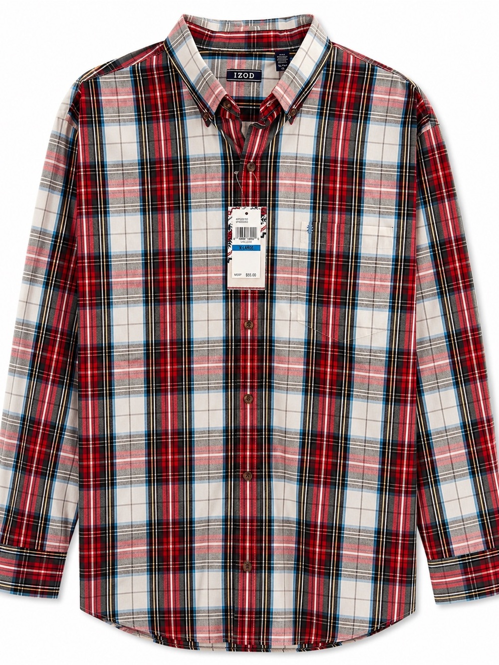 NWT IZOD Men’s XL Plaid Button Down Shirt